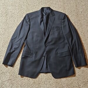 Zegna Blazer 56R/44R Black Wool Jacket Sport Coat Suit